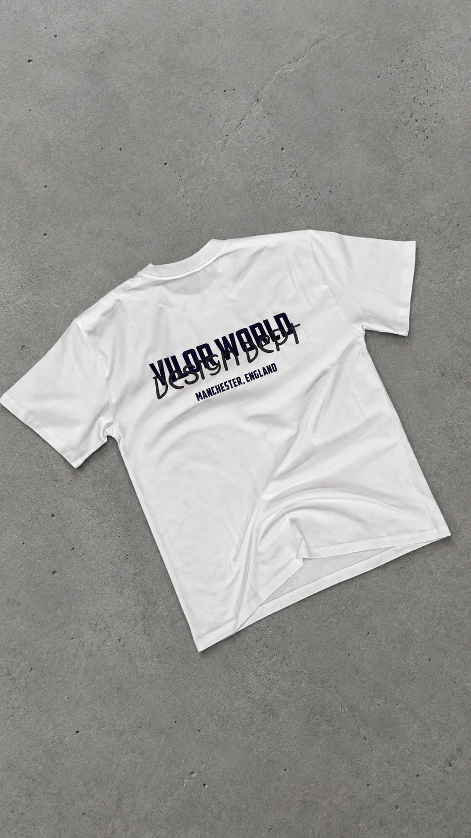 WHITE/NAVY DESIGN DEPT TEE